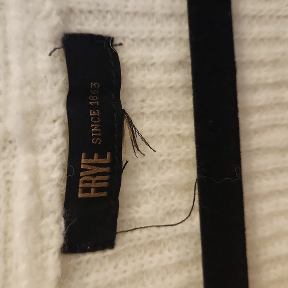 Frye Salt Breeze Cardigan Medium CreamSoft Knit Fringed Tie Waist - Picture 2 of 12